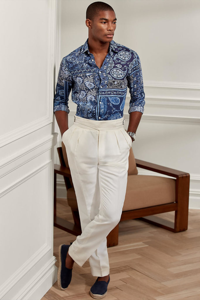 pantalon gurkha en lin dans un style décontracté