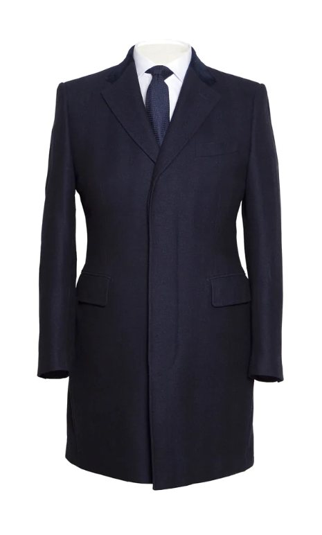 Men's navy blue chesterfield coat