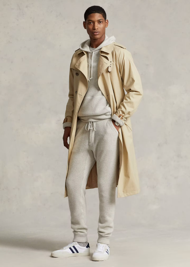 men's beige trench coat