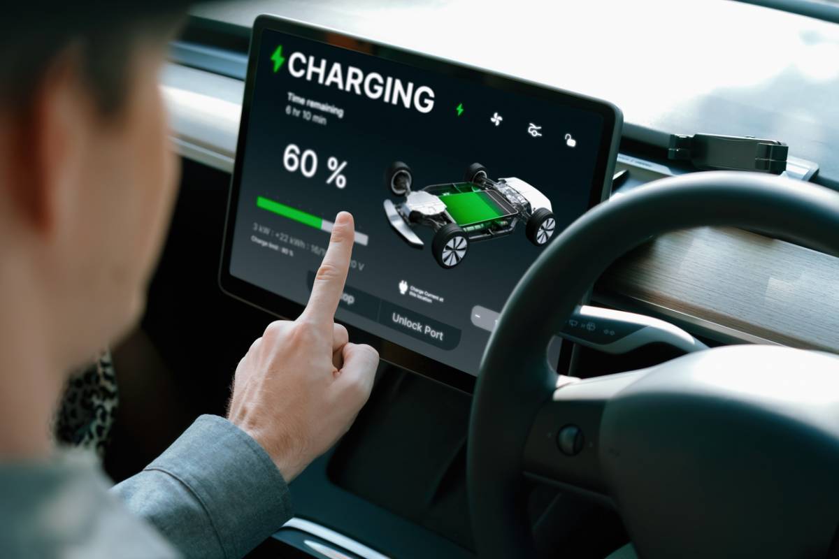 tableau de bord de voiture électrique