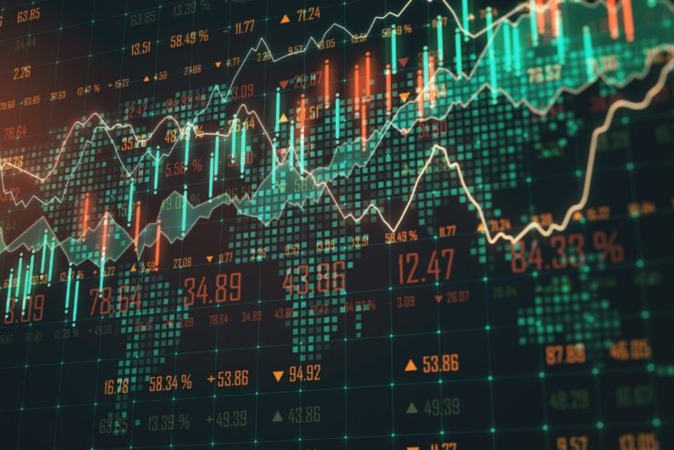 graphique montrant l'évolution d'un cours de bourse